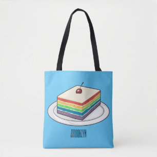 Tote Bag Illustration de gâteau arc-en-ciel
