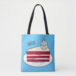 Tote Bag Illustration de gâteau en velours rouge