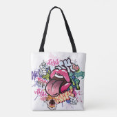 Tote Bag Illustration de graffiti avec lettres de graffitis (Dos)