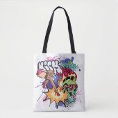 Tote Bag Illustration de graffiti avec lettres de graffitis (Devant)