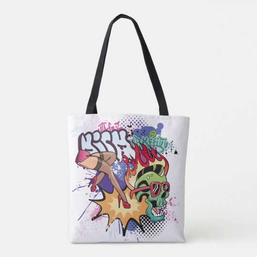 Tote Bag Illustration de graffiti avec lettres de graffitis (Dos)