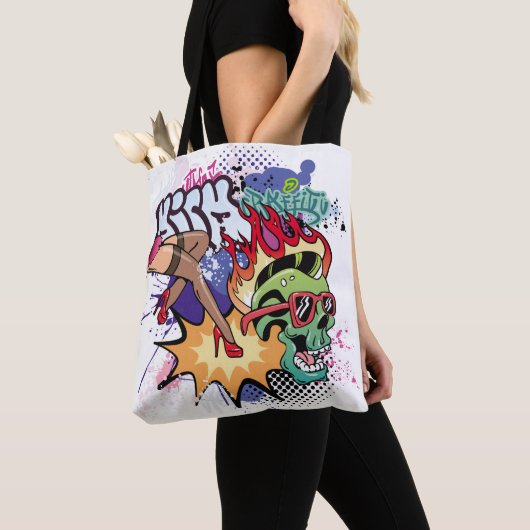 Tote Bag Illustration de graffiti avec lettres de graffitis (De près)
