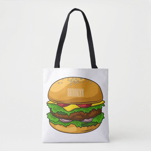 Tote Bag Illustration de Hamburger (Devant)