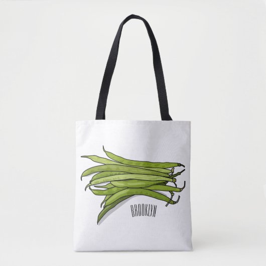 Tote Bag Illustration de haricots verts (Devant)