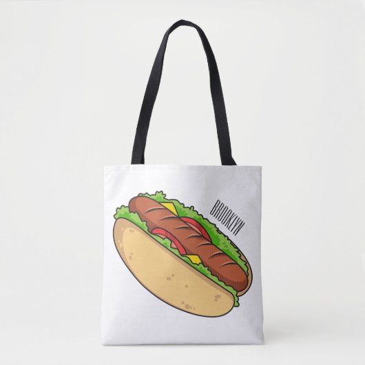 Tote Bag Illustration de Hot dog (Devant)