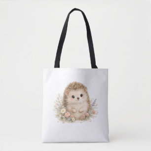 Tote Bag Illustration de jardin au hérisson à l'aquarelle