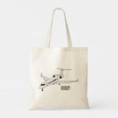 Tote Bag Illustration de jet privé (Dos)