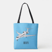 Tote Bag Illustration de jet privé (Dos)