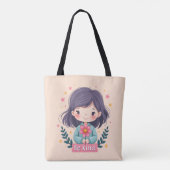 Tote Bag Illustration de Kawaii "Be Kind" - Art Intéressant (Dos)