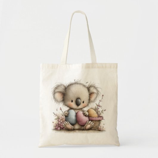 Tote Bag Illustration de koala de Pâques mignonne avec des  (Devant)