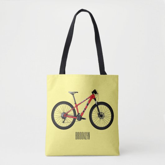 Tote Bag Illustration de la bande dessinée de vélo (Devant)
