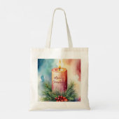 Tote Bag Illustration de la bougie de Noël de l'aquarelle (Dos)