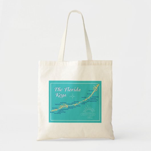 Tote Bag Illustration de la carte Florida Keys (Devant)