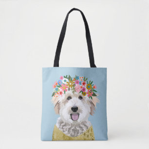 Tote Bag Illustration de la couronne de Doodle Doré Dog