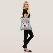 Tote Bag Illustration de la couronne de Doodle Doré Dog (Sur le modèle)
