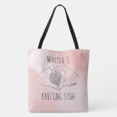 Tote Bag Illustration de la ligne Boho des mains du coeur d (Dos)