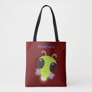 Tote Bag Illustration de la luciole vert mou