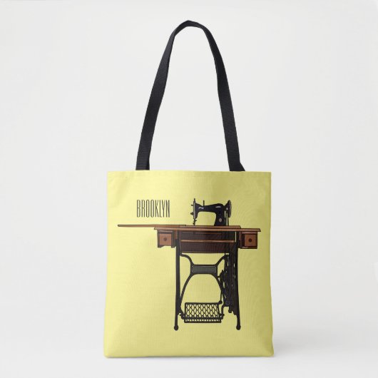 Tote Bag Illustration de la machine à coudre (Devant)