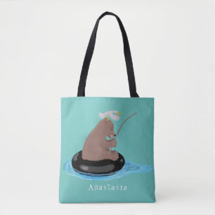 Tote Bag Illustration de la pêche de l'ourson mou