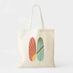 Tote Bag Illustration de la planche de surf rouge et bleue