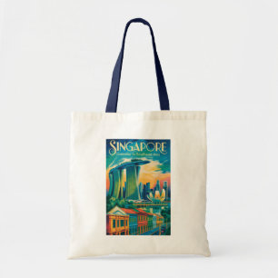 Tote Bag Illustration de la skyline de Singapour Art de voy