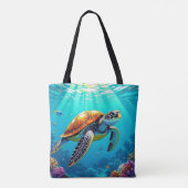 Tote Bag Illustration de la tortue de mer (Dos)