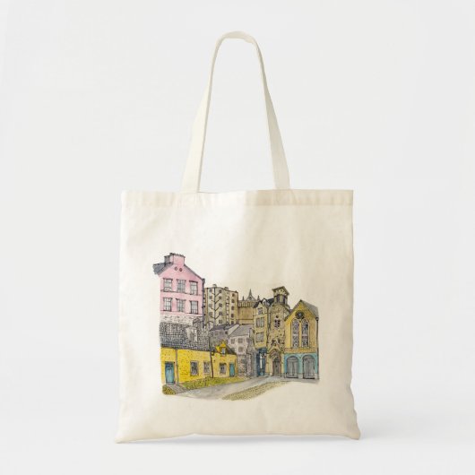 Tote Bag Illustration de l'aquarelle de la vieille ville d' (Devant)