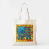 Tote Bag Illustration de l'aquarelle de l'éléphant à motifs (Dos)
