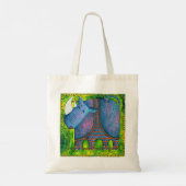 Tote Bag Illustration de l'aquarelle du rhinocéros (Dos)