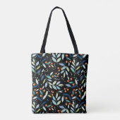 Tote Bag Illustration de l'aquarelle Motif des feuilles bot (Dos)