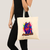 Tote Bag Illustration de l'art de la flûte de chat Curl amé (Devant (produit))