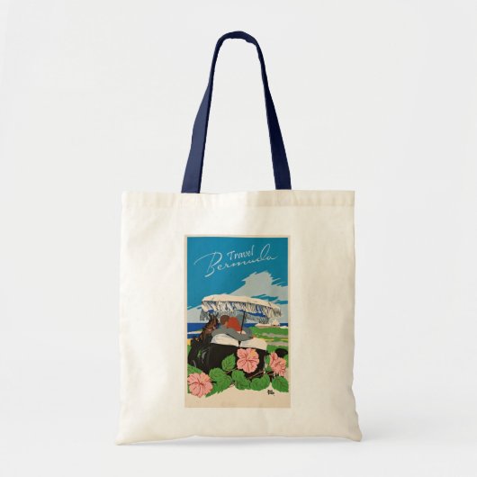 Tote Bag Illustration de l'art de voyage des Bermudes vinta (Devant)