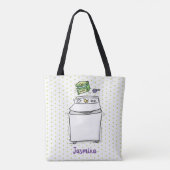 Tote Bag Illustration de lave-linge mignonne (Dos)