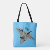 Tote Bag Illustration de l'avion de chasse (Dos)