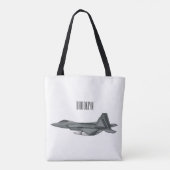 Tote Bag Illustration de l'avion de chasse (Dos)