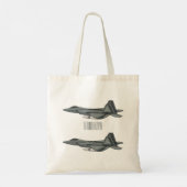 Tote Bag Illustration de l'avion de chasse (Dos)