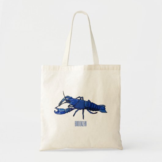 Tote Bag Illustration de l'écrevisse marron bleu (Devant)