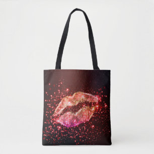 Tote Bag Illustration de lèvres modifiable : Conception gra