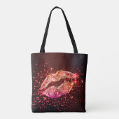 Tote Bag Illustration de lèvres modifiable : Conception gra (Dos)