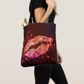 Tote Bag Illustration de lèvres modifiable : Conception gra (De près)