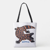 Tote Bag Illustration de lézard géant affamé (Dos)