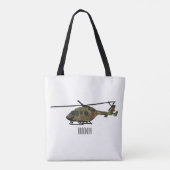 Tote Bag Illustration de l'hélicoptère de l'armée (Dos)