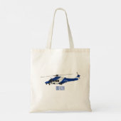 Tote Bag Illustration de l'hélicoptère de police (Dos)