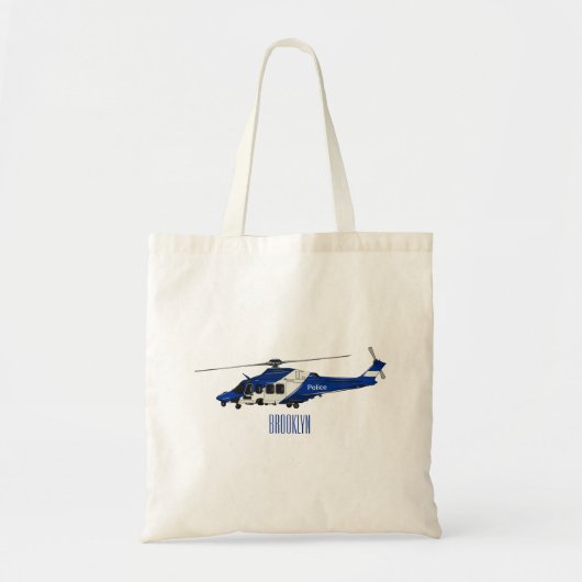 Tote Bag Illustration de l'hélicoptère de police (Devant)