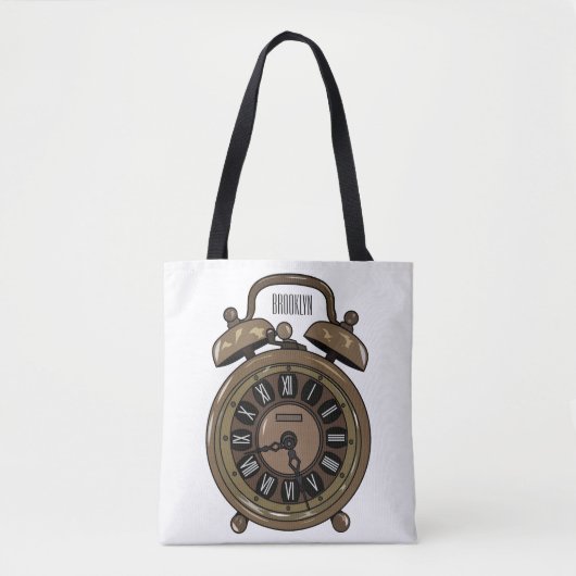 Tote Bag Illustration de l'horloge d'alarme (Devant)