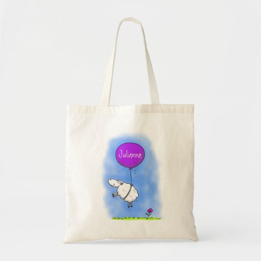 Tote Bag Illustration de l'humour en ballons de mouton mign (Devant)