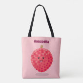 Tote Bag Illustration de litchee rose mignon (Dos)
