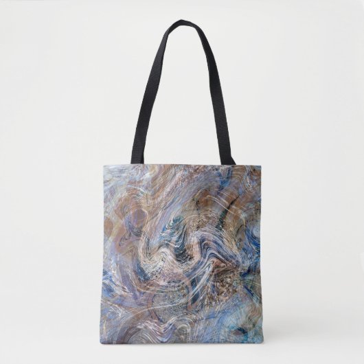 Tote Bag Illustration de marbrage gris bleu (Devant)
