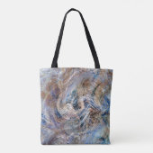 Tote Bag Illustration de marbrage gris bleu (Dos)