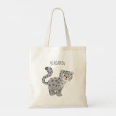 Tote Bag Illustration de mignon léopard des neiges (Dos)
